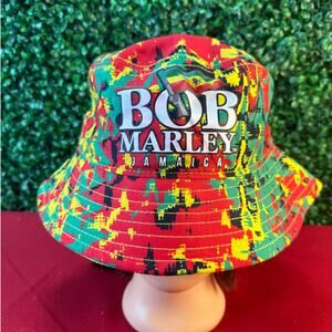 NWT Bob Marley Jamaica Rasta Bucket Hat Zion Rootswear 2013 Red Green Yellow